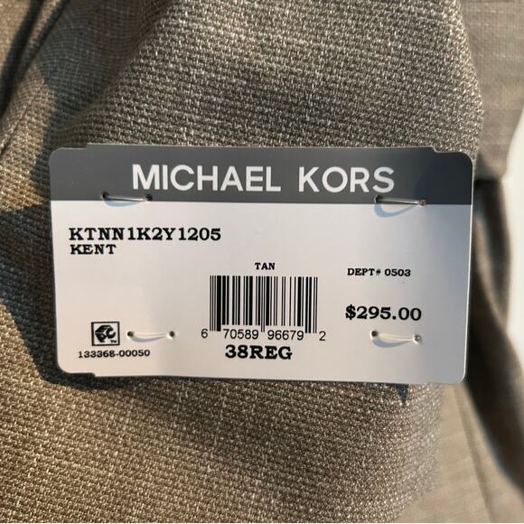 NWT Michael Kors Classic Fit Stretch Kent Sport Coat – Tan – Men’s 38R - Picture 10 of 13